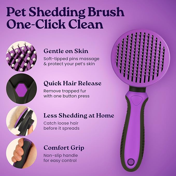gameOFF Cat Grooming Kit 6 in 1, Include: Nail Clipper, Brush for Shedding, Wand Toy, Interactive Ball Toy, Bath Brush, Ear Cleaner Finger Wipes (30ct.), Cat Grooming Supplies, Kitten Supplies