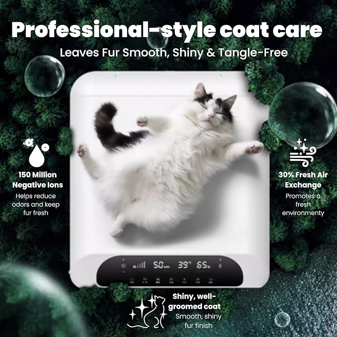 Cat Dryer Pet Dryer Box Dog Drying Machine – Quick & Comfortable Drying with 20 Air Vents, Low Noise, Gentle Fur Care, Smart App & Safety Features, All-Season Grooming
