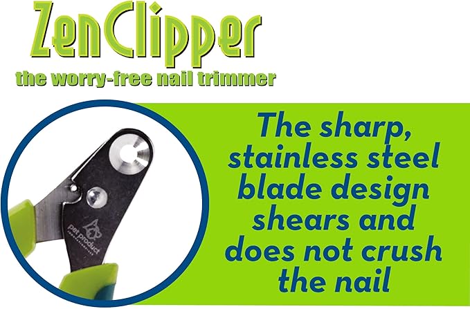 Zen Clipper Pet Nail Clipper for Dogs – Dog Nail Clipper for Safer Dog Grooming and Nail Care - Clean, Quiet, and Easy-to-Use Stainless Steel Dog Nail Trimmer - (3.5mm Hole)