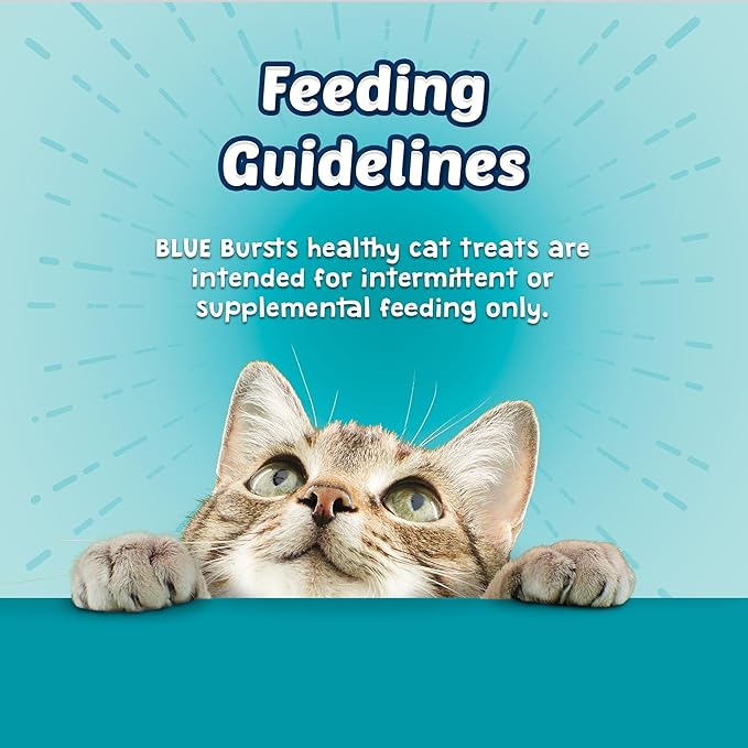 Blue Buffalo Bursts Crunchy & Creamy Cat Treats, Great for Training, Savory Seafood, 12-oz Tub