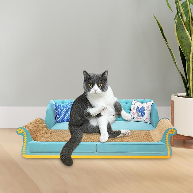 Cat Scratcher Bed Corrugated Cardboard Lounge Sofa Scratching Pad Prevents Furniture Damage Protector Resting Playing Sleeping Suitable for All Ages