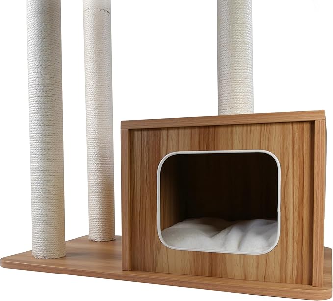 Penn-Plax Modern Cat Tree Tower | with Scratching Post | for Indoor Cats (CATF230)