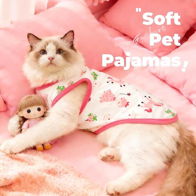 PETCARE Cartoon Dog Shirts for Small Dogs Cute Dog Clothes Pink Pony Tshirt Soft Cotton Puppy Pajamas Breathable Sleeveless Pet Tank Top Spring Summer Dogs Clothes for Chihuahua Yorkie Shih Tzu