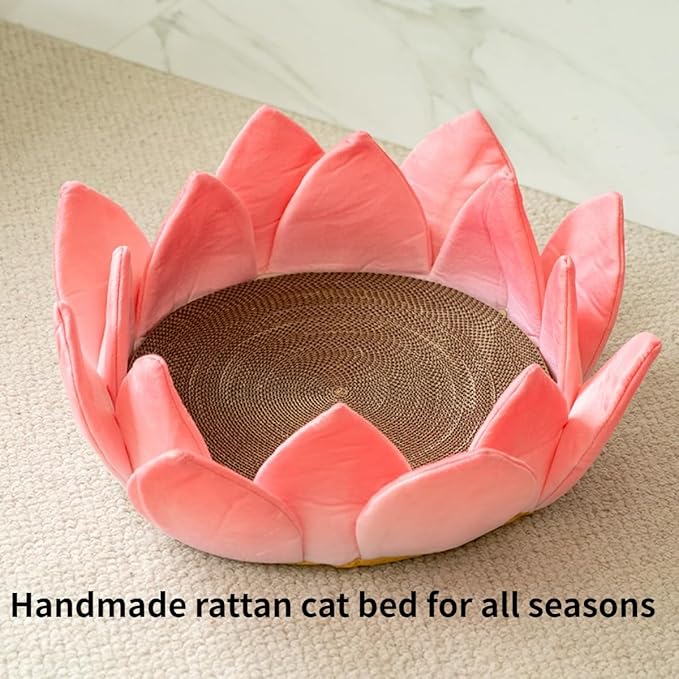Scratching Board Toy Round Scratching Pad Anti-Scratch Post Corrugated Paper Lounge Bed Scratch Board for Boredom Interactive Toy Nest Bed Pet Supplies for Cats Furniture (Nest with Accessories)