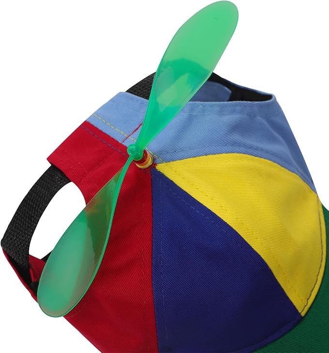 Cats Dogs Propeller Hat Halloween Costume Accessory for Cats Dogs Cute Funny Colorful Pets Rainbow Helicopter Hat Baseball Cap