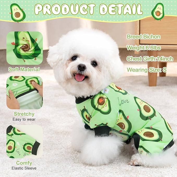 XPUDAC Dog Pajamas for Small Medium Dogs Girl Boy Cute Comfy Puppy Pjs Doggie Clothes Cat Pet Jammies Outfit, 213-2XL