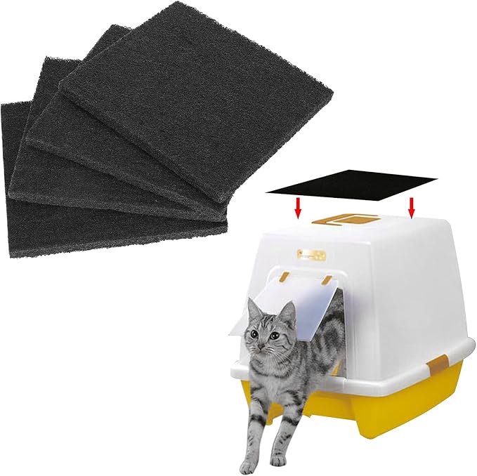 Carbon Filters, Carbon Odor Filters Replacement Liners, Activated Carbon Deodorizing Filter for Cat Litter Box and Pans