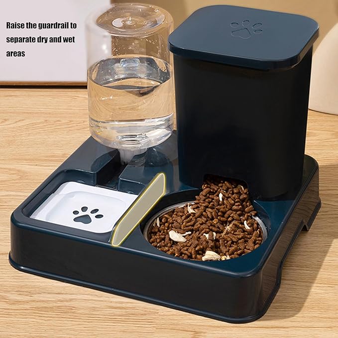Automatic Water Dispenser and Food Feeder for Various Size Cats Container 2in1 Pet Watering and Feeding Station Feeder for Cats Dispenser
