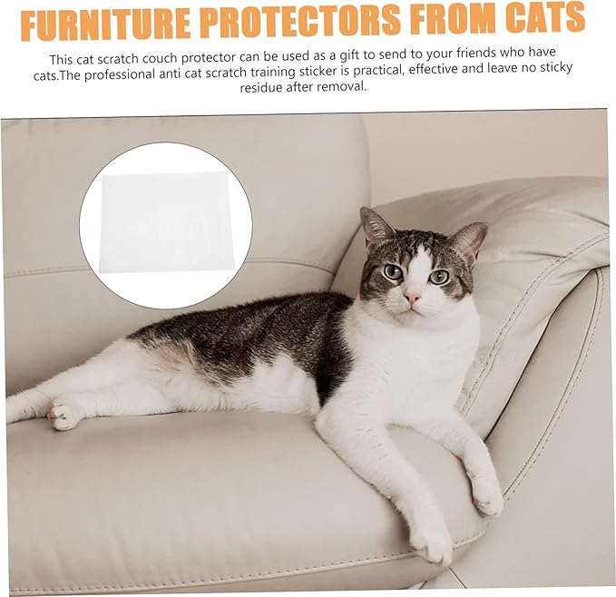 MERRYHAPY 5pcs Cat Scratch Furniture Protectors -Scratch Patches for Sofas Chairs and Beds Flexible Cat Couch Protector Stickers Fit