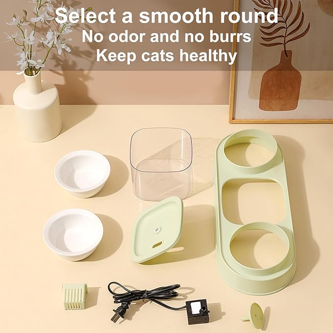 Pet Feeding Bowl Cats Raised Food Small Dog Cats Food Large Capacity Antislip Water Dispenser Waterer Supplies Pet Water Fountain