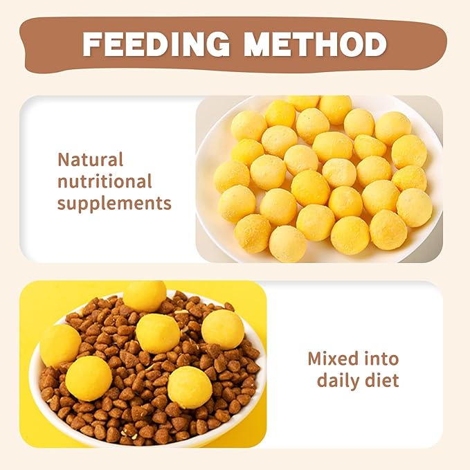 Dancing Tail Freeze Dried Cat and Dog Treats, Limited Ingredient Quail Egg Yolk Healthy Tasty Snacks for Training (4.6 Ounce)