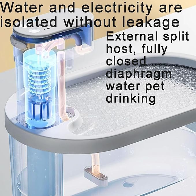 Smart Pet Water Fountain, 5000mAh Lithium Battery, Wireless Convenience, Silent Design, Suitable for Cats and Dogs