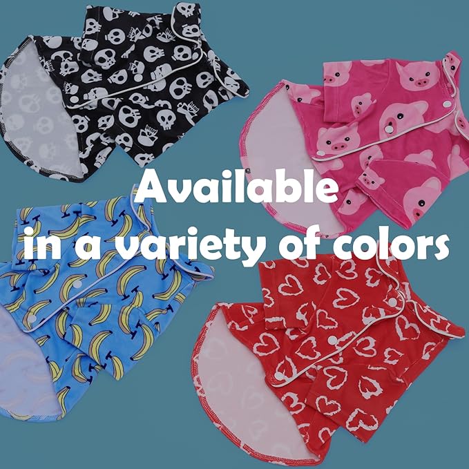 CuteBone Two-Leg Velvet Pet Pajamas Girl Dog Clothes - Soft, Cozy, and Stretchy Boy Pjs for Small, Medium Dogs and Cats Winter Sleepwear Apparel LTP02M