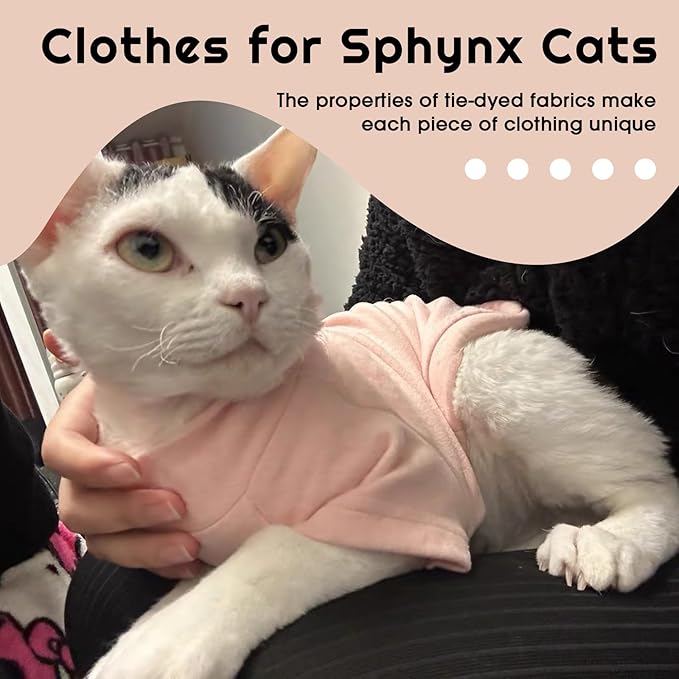 QBLEEV Sphynx Cat Clothes, Soft Stretchy Cat Sweater for Cats Only, Turtleneck Hairless Cats Pullover Shirt, Breathable Kitten Pajamas Warm Lightweight Jumpsuit for Indoor Outdoor Daily Wear & Sleep