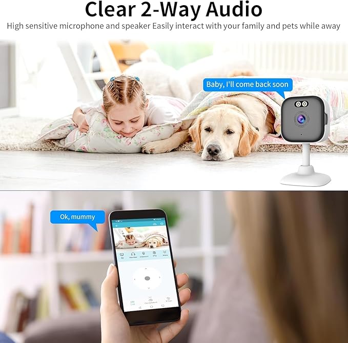 VSTARCAM 5G Indoor Security Camera for Pet Camera, Dual-Band WiFi (2.4GHz/5GHz), 2K UHD Dog Camera w/5× Zoom, Motion Detection, 2-Way Audio, Color Night Vision, Cloud & SD Card Storage