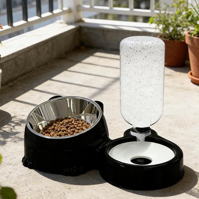 Cat Feeder and Water Dispenser,Food Grade Splash-Proof Feeding Dispenser | Cat Feeding Station - for Daily Storage Puppy Drinking Watering Outdoor Travel Indoor Home
