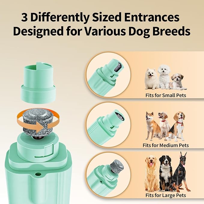 2-in-1 Dog & Cat Nail Clippers and Grinder with Light, Safety Guard, Painless Quiet Pet Nail Claw Trimmers, USB Rechargeable Pet Nail Trimmer, for Large Medium Small Dogs Cats Claw Trimmer, Green