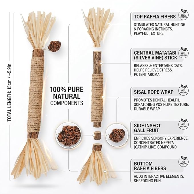 Cat Toys 12PCS Catnip Toy for Indoor Kitten Toys Cat Chew Stick for Dental Cleaning Teeth Cat Silvervine Matatabi Rope Treat Kitty Feather Snack for for Kick Molar Scratch Self Play