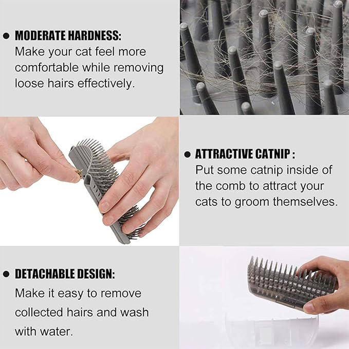 rrrrr 1pcs Pet Comb Removable Cat Corner Scratching Rubbing Brush Pet Hair Removal Massage Comb Pet Grooming Cleaning Supplies Scratcher