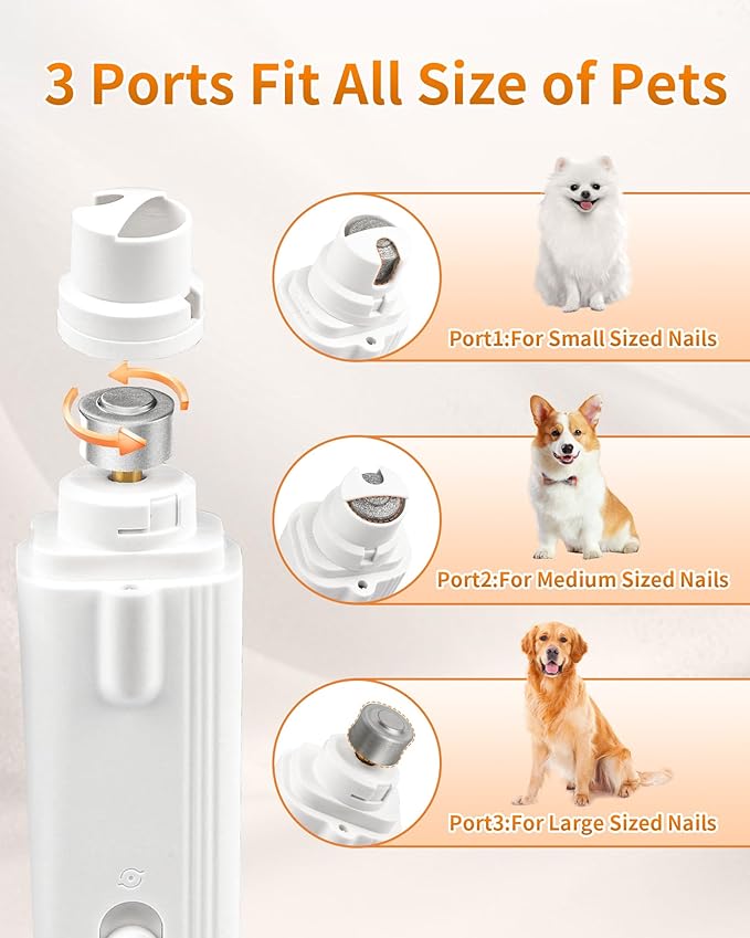 2-in-1 Cat Nail Clippers & Grinder with Light, Quiet Electric Dog Claw Care Trimmer with Safety Guard & Quick Sensor Prevent Overcutting, USB Rechargeable for Small Medium Large Pets