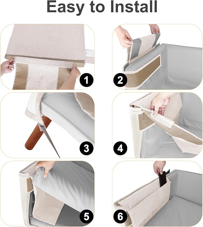 Cat Scratch Sofa Protector,27.6”L*19.6“W Cat Scratch Furniture Protector Pad Couch Arm Sheild with Natural Sisal for Protecting Couch Sofa Chair Furniture（Beige/Right Handed