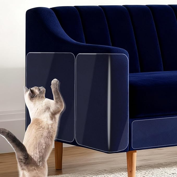 18 Pack Cat Scratch Furniture Protector, Cat Couch Protector from Claws, Anti Scratch Furniture Protectors from Cats Scratching, Anti Scratching Sticky Tape, Sofa Corners Paws Tape for Cats