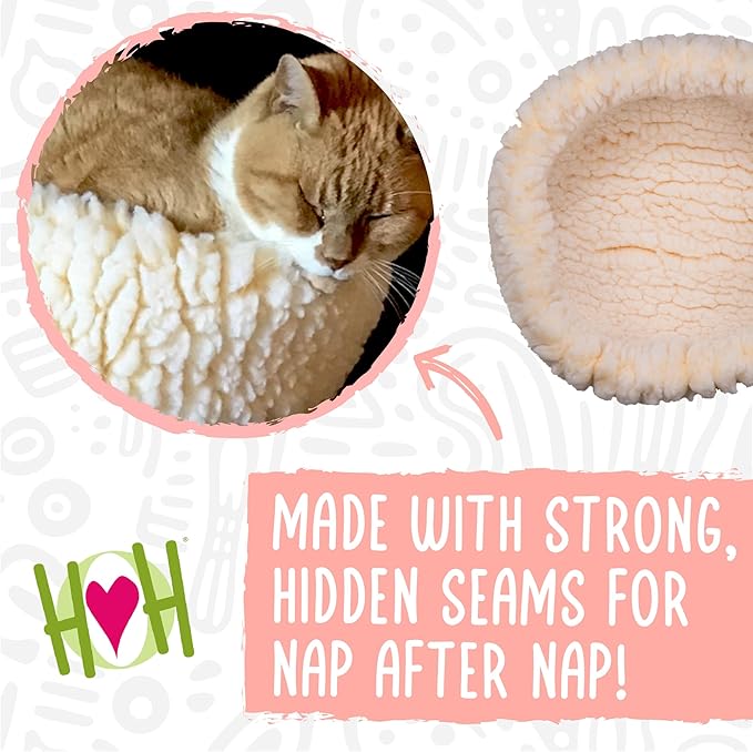 HUGGLEHOUNDS HUGGLEFLEECE HUGGLESNUGGLER Bolster Dog and CAT Bed, Natural, X-Small