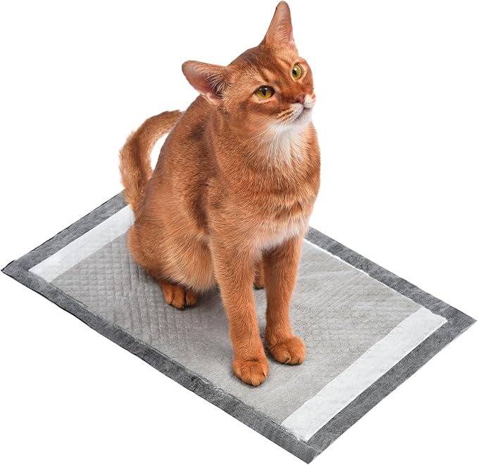 Fresh Step Charcoal Litter Box Pads with Activated Carbon for Odor Control, Ultra-Absorbent with Leak-Proof Bottom for Scrub-Free Cleanup, 16.9 x 11.4 Inches, 7 Count