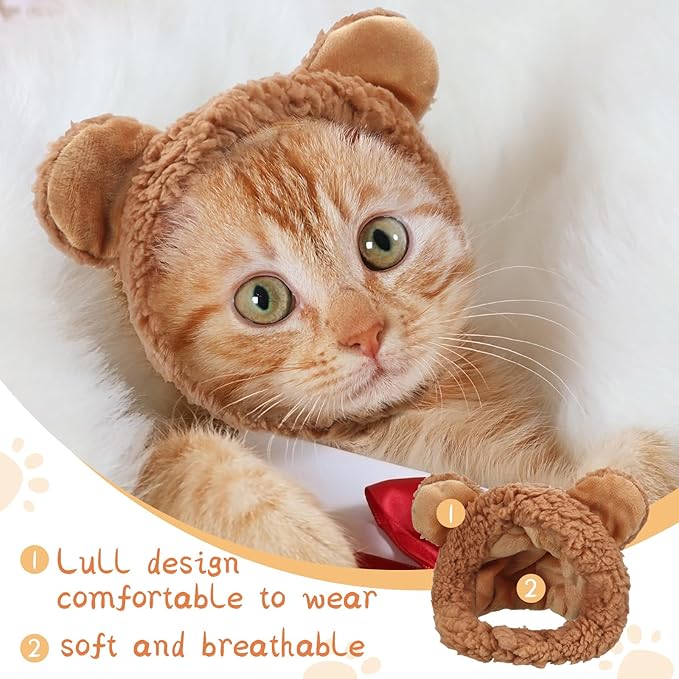 Weewooday 5 Pieces Cat Hats Costume Bunny Hat Outfit with Ears Small Dogs Kitten Puppy Party Costume Accessory Headwear(Lovely Style)