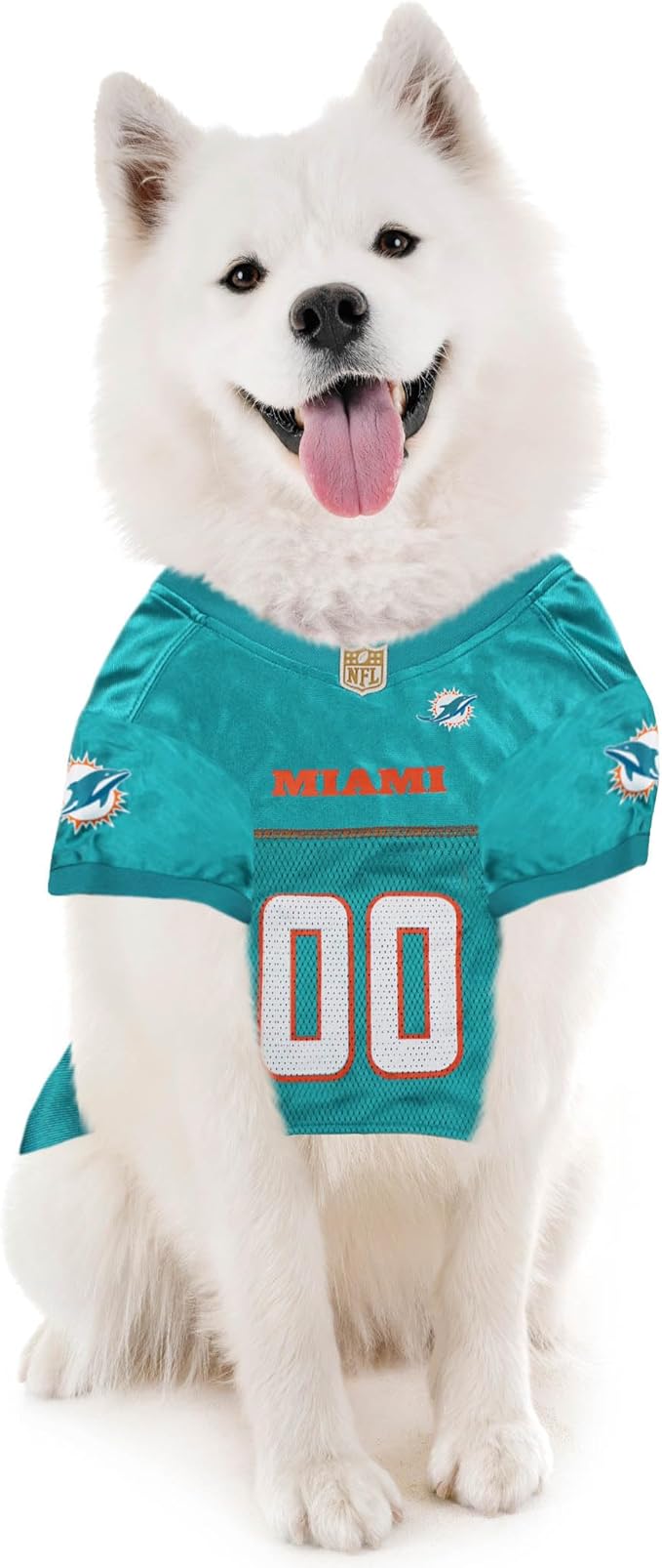 Pets First NFL Miami Dolphins Dog Jersey, Size XX-Large, Football Shirt Costume for Pet, Dog Sports T-Shirt, NFL Team Clothing for Cats, Licensed Pet Apparel Available in 7 Sizes and 32 Teams
