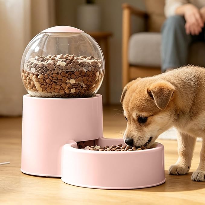 Pet Feeding Station, Automatic Water Food Dispenser, Fill Dog Bowl System Large Capacity Feeding Container for Puppy Cat Travel Weekend Trip Backyard Indoor Outdoor Use