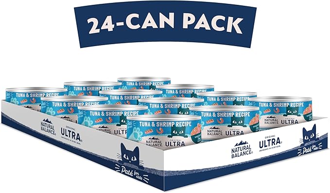 Natural Balance Original Ultra Adult Wet Canned Cat Food, Tuna & Shrimp Recipe 5.5 Ounce (Pack of 24)