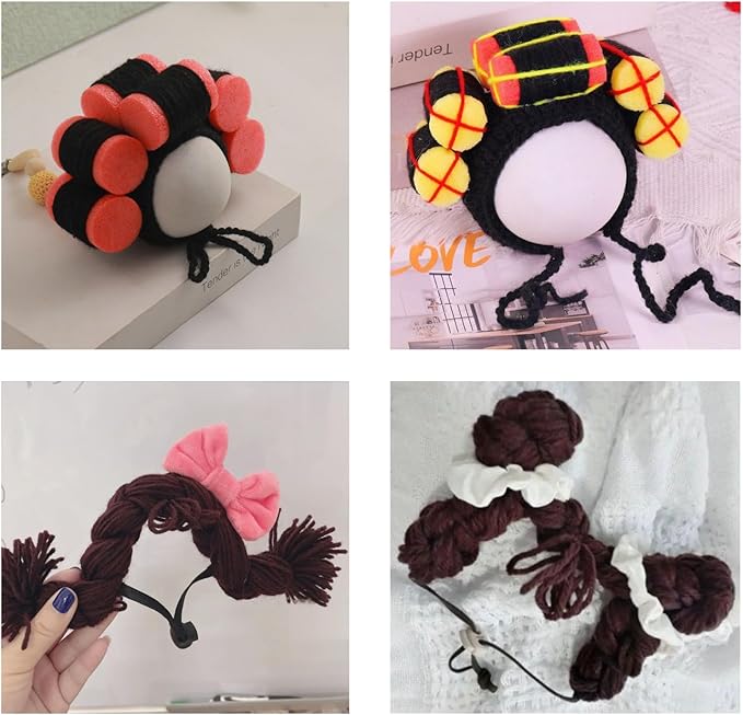 Cat Wig Funny Cute Cat Costume Hat Hair Roller Accessories Dress Up Clothing Festival Party (Yellow Roller)