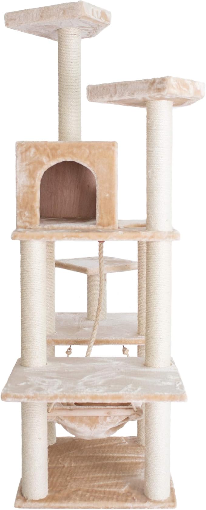 Armarkat A7202 72-Inch Real Wood Cat Tree, Beige,53 inches L X22 inches W X 72 inches H
