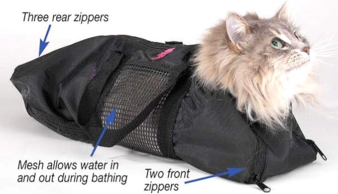 Cat Grooming Bag Restraint Cats Nail Clipping Cleaning Grooming Bag for Cuting Nails, Bathing, Nail Trim Cleanning