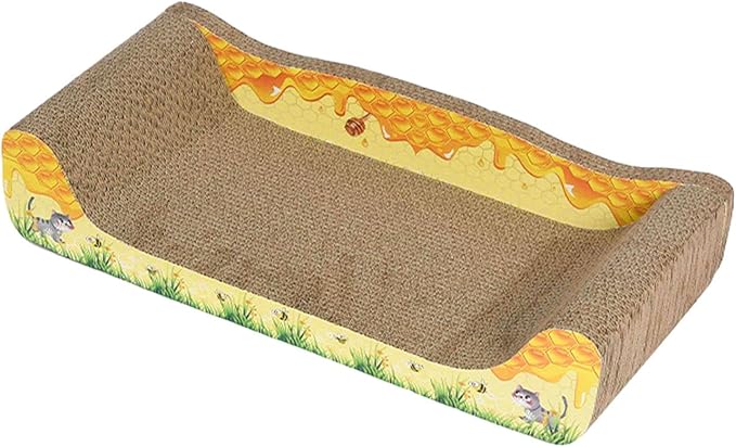 Cat Scratcher Cardboard Lounge Protect Carpets and Sofas Cat Furniture Pet Sofa Cat Scratch Bed for Indoor Cats Exercise Rest, L