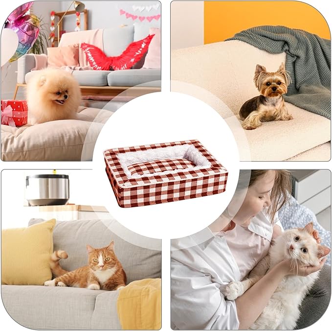 Washable Dog Bed,Soft Pet Calming Sleeping Nest Furniture | Pet Bed for Puppy and Kitten with Anti-Slip Bottom,for Living Room Crate Interior Bedroom Home