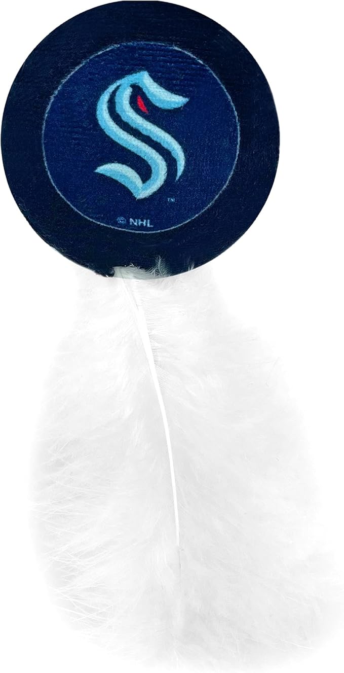 BEST PLUSH NHL SEATTLE KRAKEN 3-Piece Cat Toy Set - Jersey, Hockey Puck & #1 Fan Toys Filled with Fresh Catnip