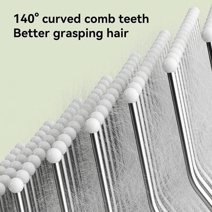Cat Brush for Shedding, Self Cleaning Pet Hair Brush with Release Button, Cat & Dog Grooming Brush for Long or Short Haired Pets, Removes Loose Fur (White)