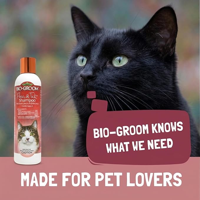 Bio-Groom Flea & Tick Dog Shampoo - Flea and Tick Prevention for Dogs, Cat Flea Treatment, Cruelty-Free, Made in USA, Natural Tick Repellent, Protein-Lanolin Shampoo - 8 fl oz 1-Pack