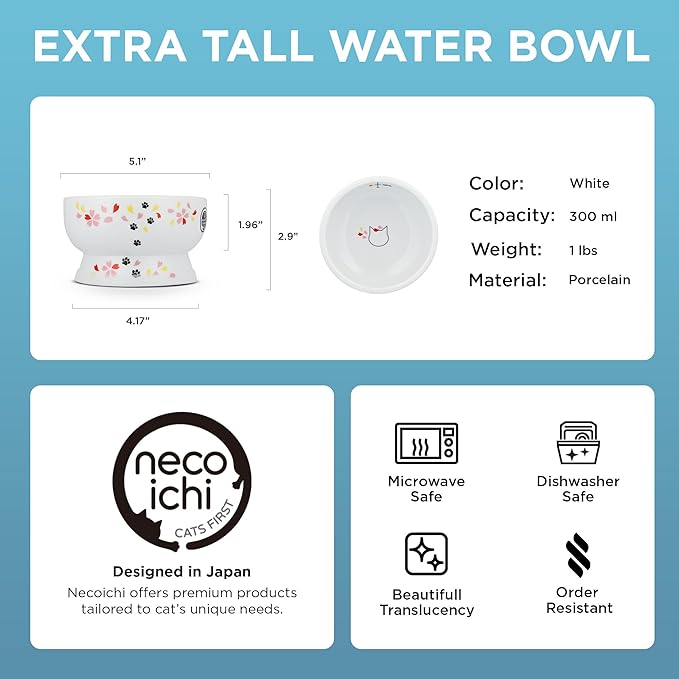 Raised Cat Water Bowl (Sakura Limited Edition)