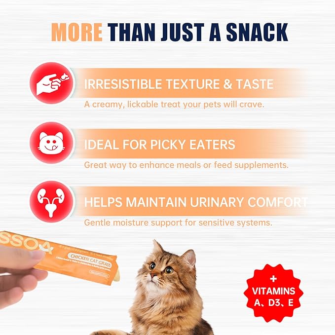 36tubes Lickable Cat Treats - Chicken Cat Puree Treats with Fish Oil, Vitamin E & Taurine - Grain Free Wet Squeeze Treats for Kittens & Senior Cats, Healthy Hydration Snack (Chicken Flavors)