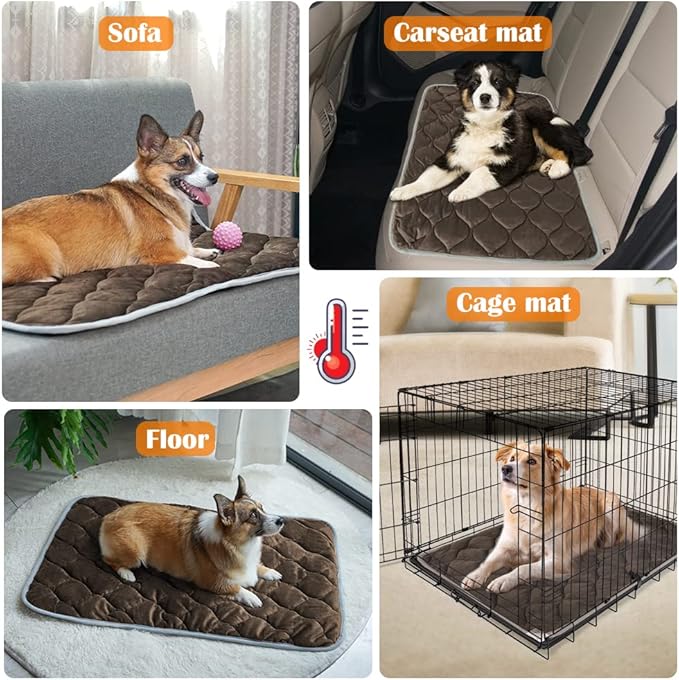 Self-Warming Cat Bed and Dog Crate Pad - Thermal Pet Heating Mat