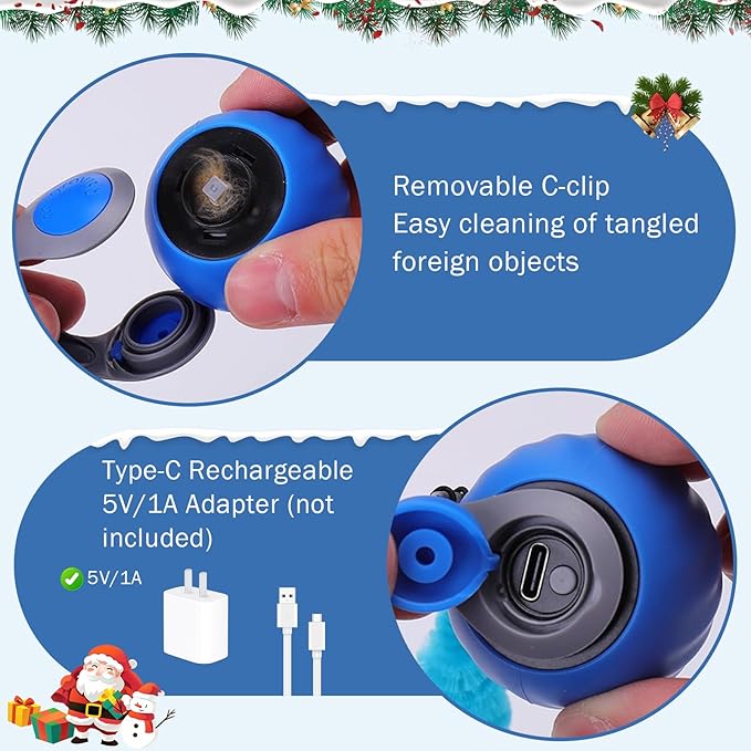 Smart Cat Toy Ball, Automatic Rolling Interactive Cat Toys for Indoor Cats, Motion Activated 2 Speeds Rechargeable Cat Enrichment Toy with 2 Tails, Perfect for Kittens & Adult Cats - Blue