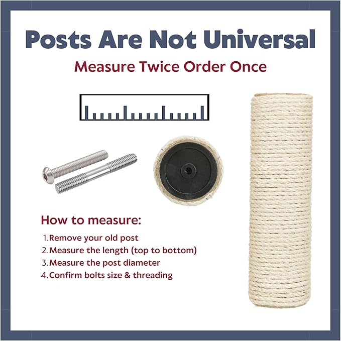 TRIXIE Replacement Sisal Post for Cat Scratching Posts, Backup Scratcher for Indoor Cat Furniture, Trees and Towers, 3.5 in x 19.7 in (9 cm x 50 cm)