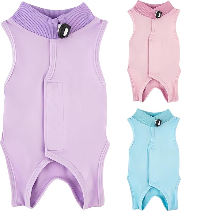 Cat Surgical Recovery Suit - Soft Stretchable Bodysuit for Post-Op Care - Prevents Licking Wounds After Spay/Neuter - Lightweight & Airy Breathable Fabric- Small to Large Cats (Pink, Large)
