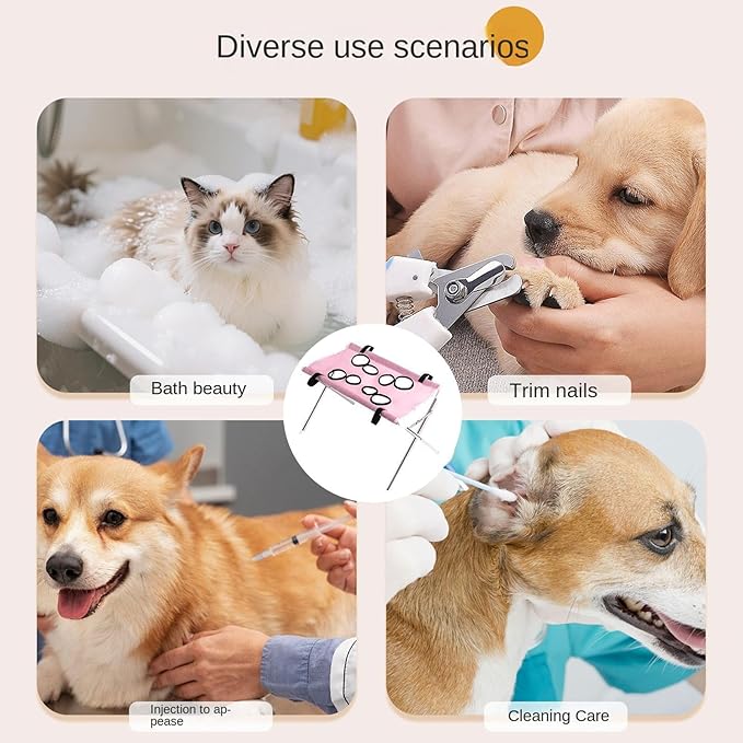 Dog Hammock for Nail Trim | 8-Hole Design Cat Grooming Harness,Kitten Grooming Hanger | for Cats Dogs Kittens Puppies Small Medium Large Breed Indoor Home Hair Cutting Ear Cleaning Teeth Brushing