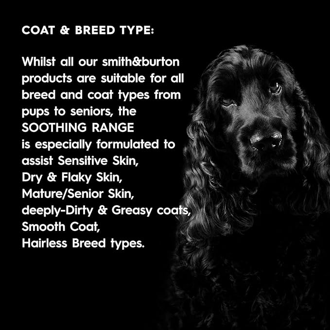 smith&burton Soothing Lustre Set - Shampoo, Conditioner, Cologne Spray for Dogs & Cats, Calming Grooming System for Sensitive Skin, Puppies to Seniors, Hairless Breeds, Greasy Coats, 16.9 Fl oz