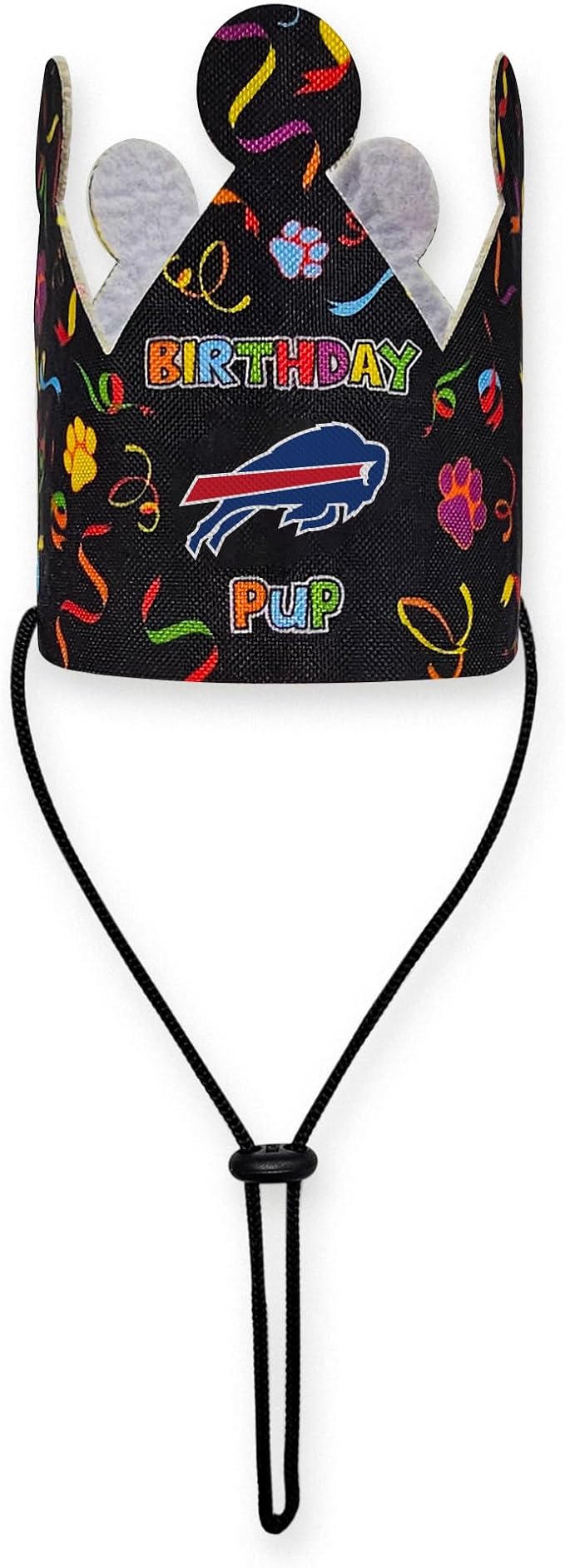 NFL Buffalo Bills Pet Birthday Crown, Licensed Dog & Cat Birthday Party Hat, Football Team Costume Accessory, Pet Celebration Outfit