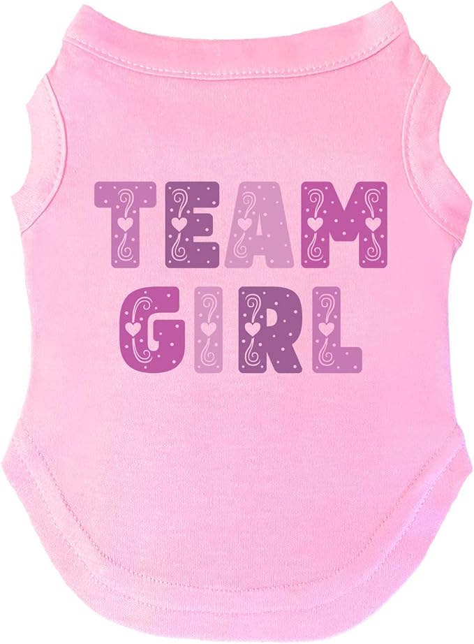 Team Girl Dog Tee Shirt | Sleeveless Breeds | Gender Reveal | Baby Announcement | Boy or Girl |Light Pink, 5X-Large 1517